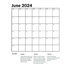 June 2024 Calendar with Events