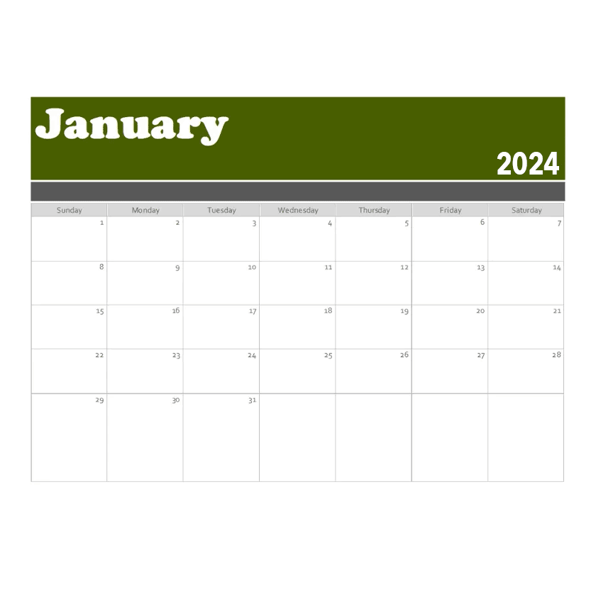Simple Calendar Green